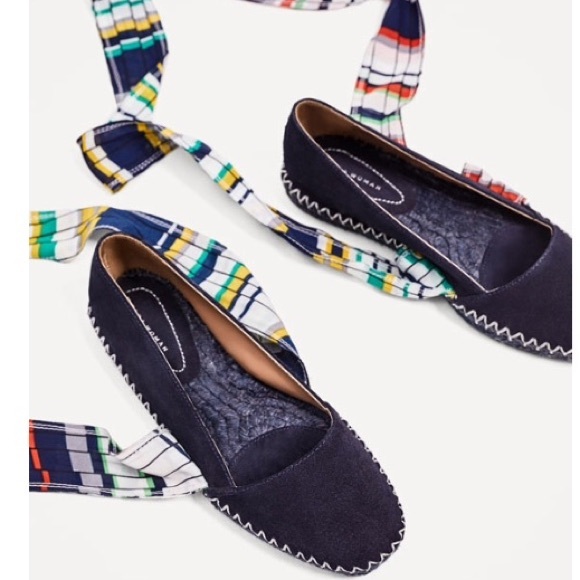 COPY - ZARA 100% LEATHER LACE UP ESPADRILLES BRAND NEW - Picture 5 of 6